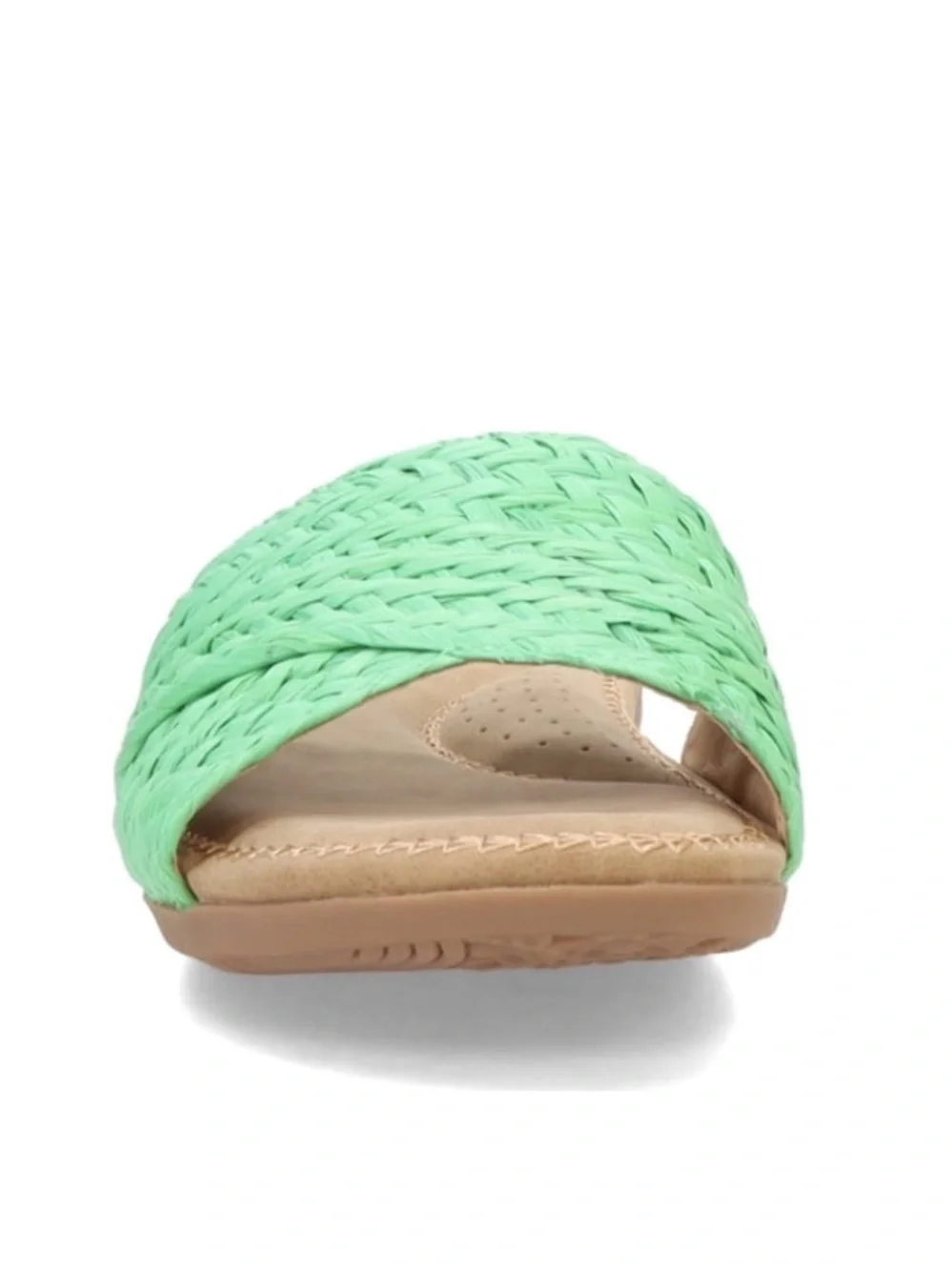 Cliffs FLAWLESS Green Raffia Sz 9 Braided Slide Sandals NIB